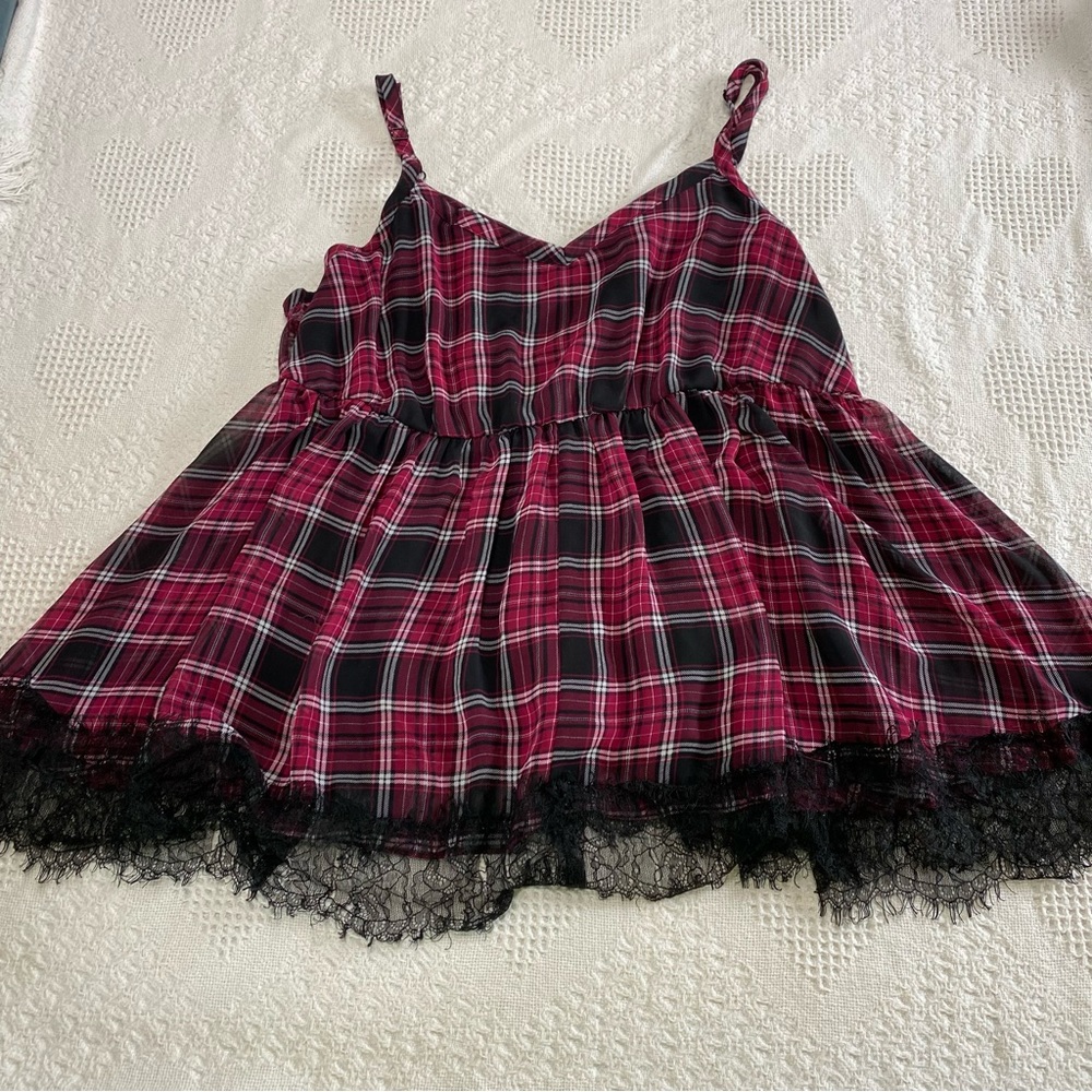 Torrid Plaid Cami/Lingerie Top (1)